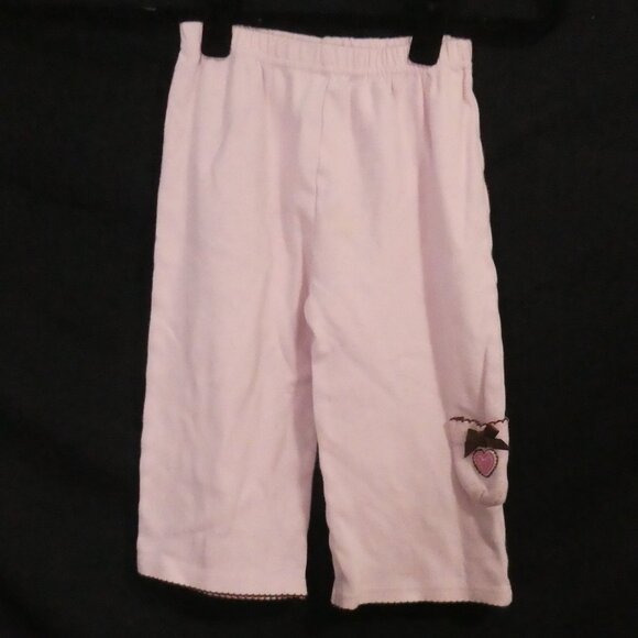 Unbranded | 24 months | Pink Cotton Pants | Heart and Bow Leg Pocket - Picture 1 of 13